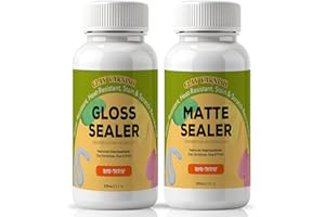 LIIZOUSUDA 200ml Air Dry Clay Glaze, Air Dry Clay Varnish, Air Dry Clay Sealant, Clay Glaze for Airdry Clay, Varnish for Pottery&Acrylic Paint, Waterproof & Stain Resistant, Design for Air Dry Clay Pottery