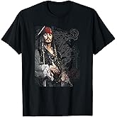 Disney Pirates of The Caribbean Captain Jack Ornate Poster T-Shirt
