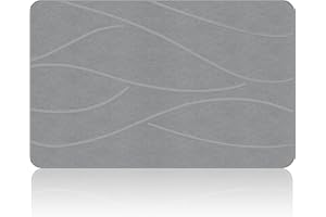 Veeloim Stone Bath Mat Diatomaceous Earth Shower Mat Non-Slip Super Absorbent Diatomite Stone Bath Mats for Bathroom Floor Quick Drying Natural Easy to Clean(23.6''×15.4" Gray)