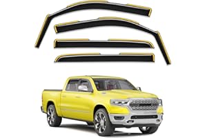 Deejecsun in-Channel Window Rain Guards Fit for Dodge RAM 1500 Crew Cab (New Body Style Includes TRX) 2019-2026 Rain Guard Ex