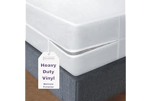 BLISSFORD Plastic Mattress Protector Zippered Queen, Waterproof Vinyl Mattress Cover, Heavy Duty Noiseless Mattress Encasement