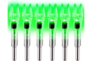 LEANPRO 6 PCS X Lighted Nocks for Arrows .204/.233/.244/.246 LED Nock Universal Fit for 5.2mm Arrows Archery Hunting
