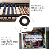 testyu Wiring Harness Tape 4 Rolls 1.9 cm x 15 m Black Polyester Self-Adhesive view 3