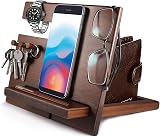 Robomanor Bedside Organiser Wood Docking Station for Men Gift