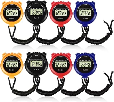 Weewooday 8 Piece Sport Stopwatch Timer Large Display Waterproof Luminous