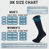 360 RELIEF 15-20 mmHg Compression Socks for Women Men Black with 2 Blue Lines view 3