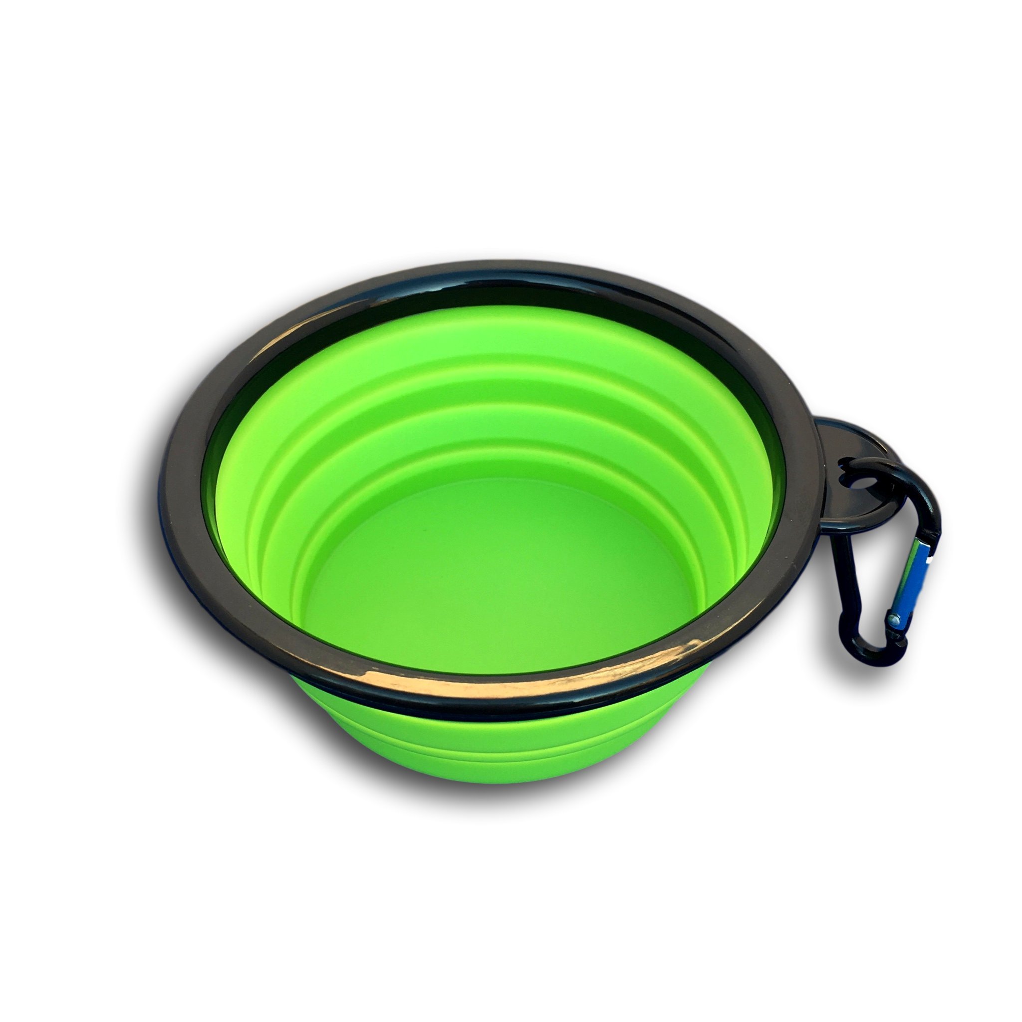 EKNA Collapsible Water Bowl Dog Cat Feeding Bowl/Water Bowl Pet Travel Bowl with Carabiner | Folded 2 cm for on the go with | Silicone with Reinforced Edge