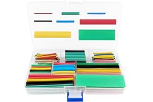 Qancekoo 164 PCS 2:1 Heat Shrink Tubing Kit 5 Colors 8 Sizes Heat Shrink Tubes for Electrical Insulation, Repairs, Wire Conne