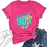 90s Outfit for Women Take Me Back to The 90's Shirt Vintage Neon Crew Neck Tops Tee for Birthday Party Gift