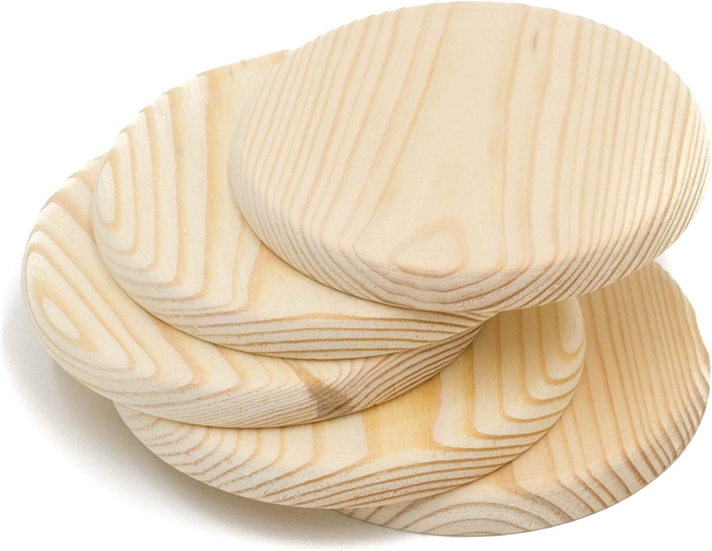 Wooden Coasters, Round, Set of 5, Natural Wood DYI, for Craft