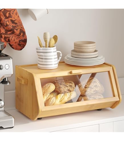 Alessi Mattina Bread Box With Bamboo Cutting Board Lid - Steel Grey Epoxy Resin, Kitchen Storage & Serving Tray