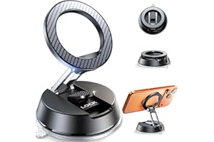 ACMEZING NeverFall Car Phone Holder for MagSafe [78+LBS Ultra Grip | 2400gf Magnetic Power] 360° Foldable Car Mount Cell Phone Holders for Your Car for iPhone 17-12 All Smartphones, Gaming Assist Stand