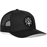 HAKA State City Trucker Hat for Men & Women, Adjustable Baseball Hat, Mesh Snapback, Sturdy Outdoor Black Golf Hat