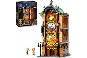 PANTASY Prague Astronomical Clock Building Set, Motorized Architectural Model with LED Lighting, Mechanical Rotating Astronom
