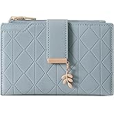 SENDEFN Wallets for Women Leather RFID Blocking Credit Card Case Holder Purse Zipper Pocket with ID Window