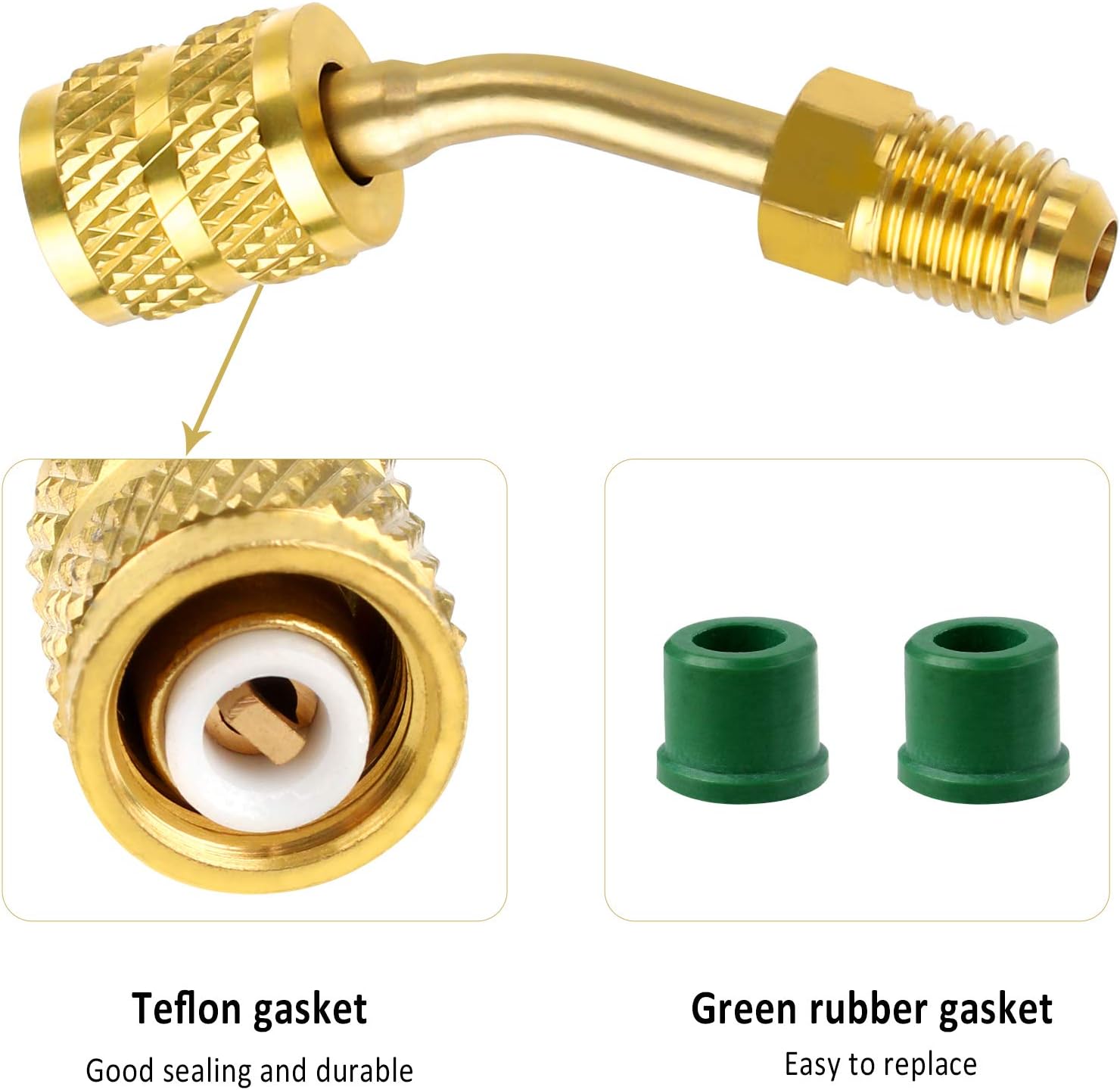 Jubaopen 4PCS R410a Adapter Air Conditioning Adapter Brass Mini