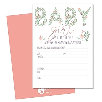Amazon Com Baby Girl Came Early Baby Shower Invitations Floral