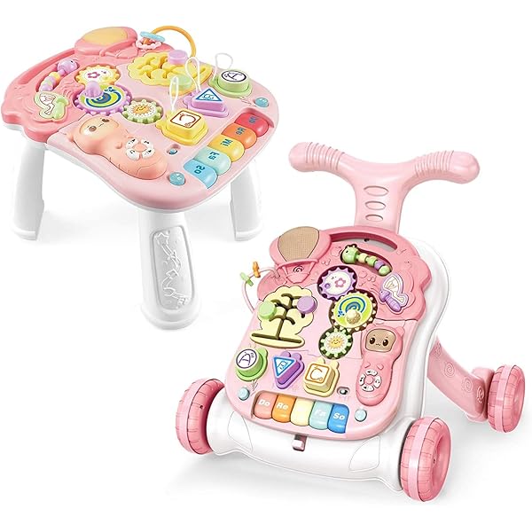 ホットセール格安 SUPER JOY 3 in 1 Baby Walker，Sit to Stand Learning Walkers ＆ Removable Play Panel， Kids