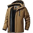 MAOYSSEN Men's Ski Jacket Warm Winter Snow Coat Waterproof Mountain Windbreaker Snowboarding Jacket Hooded for Hiking Traval