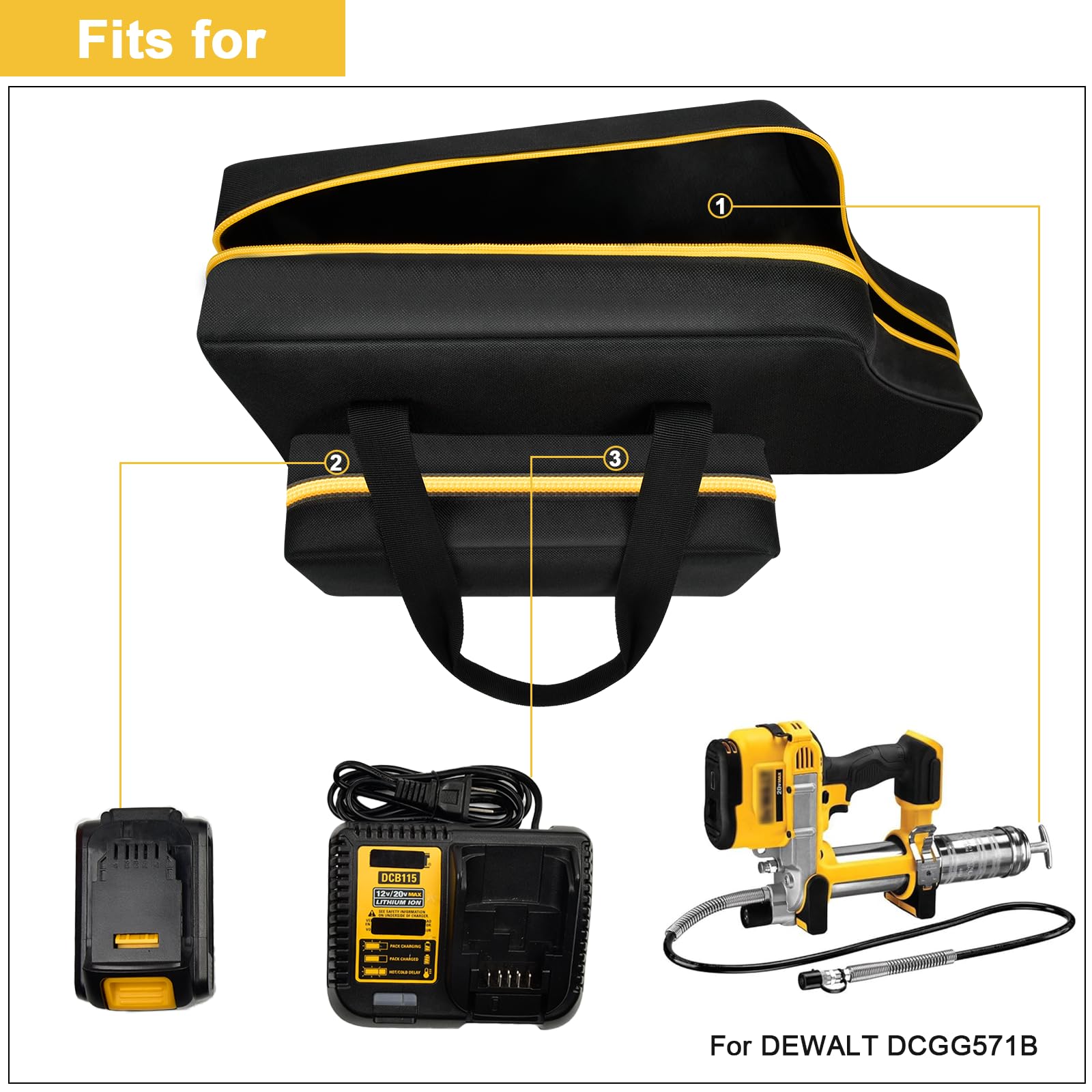 Condition photo showing New/Like New for tanmqin case compatible with dewalt dcgg571m1/ dcgg571b 20v max grease gun kit, bare tool portable c