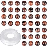 CMBYN 10mm 100pcs Natural Stone Beads Red Tiger's Eye Round Genuine Stone Beading Loose Gemstone Hole Size 1mm DIY Charm Smooth Beads for Bracelet Necklace Earrings (Red Tiger's Eye 10mm)