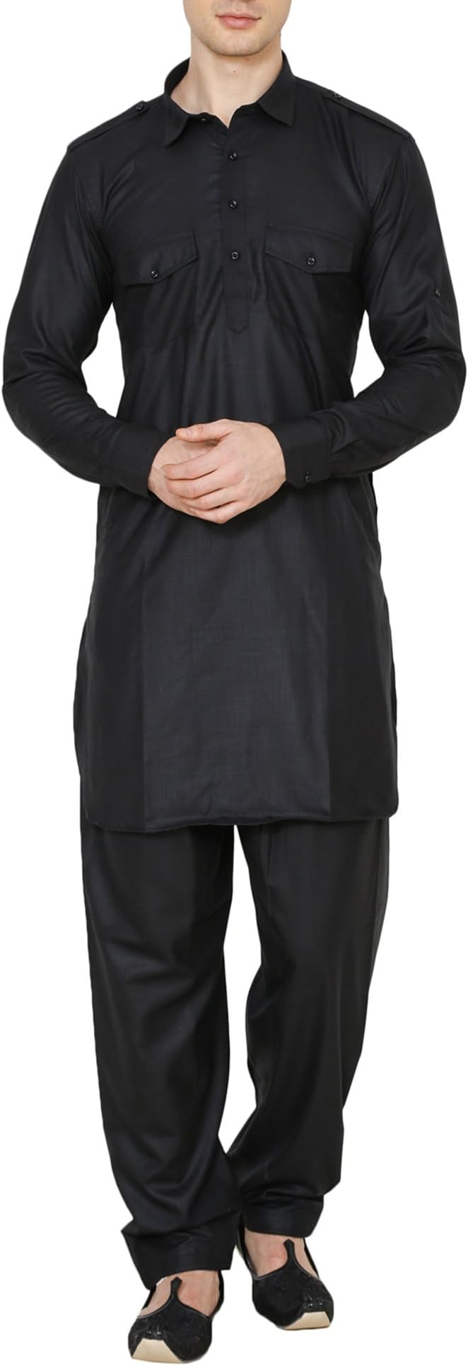 Royal KurtaMen's Cotton Linen Pathani Kurta and Salwar Set