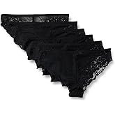 Amazon Essentials Women's Stretch Galloon Lace Cheeky Panty, Pack of 6