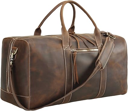 mens leather weekend bag uk