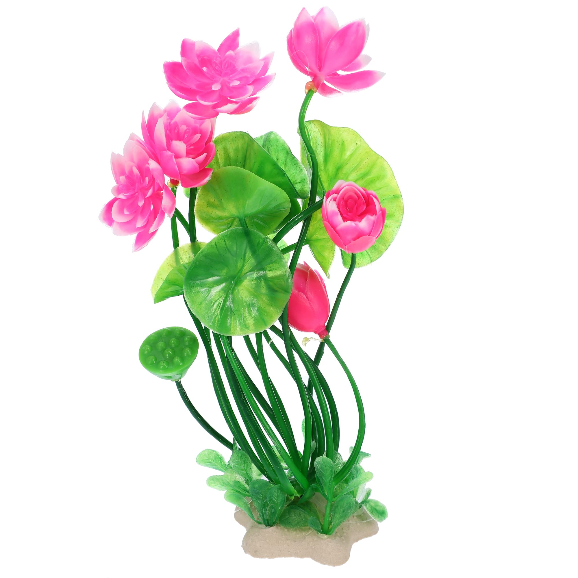 VOCOSTE 1pcs Fish Tank Aquarium Decorations Plants, Pink 8.27"