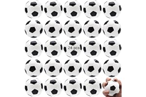 JUUXNCGV 24 Pcs Mini Foam Sports Balls,2.5In Squeezable Stress Soccers,Stress Relief Squeeze Balls for Stress,Anxiety Relief,Kids Party Favor Toy,Fidget Toys,Ball Games
