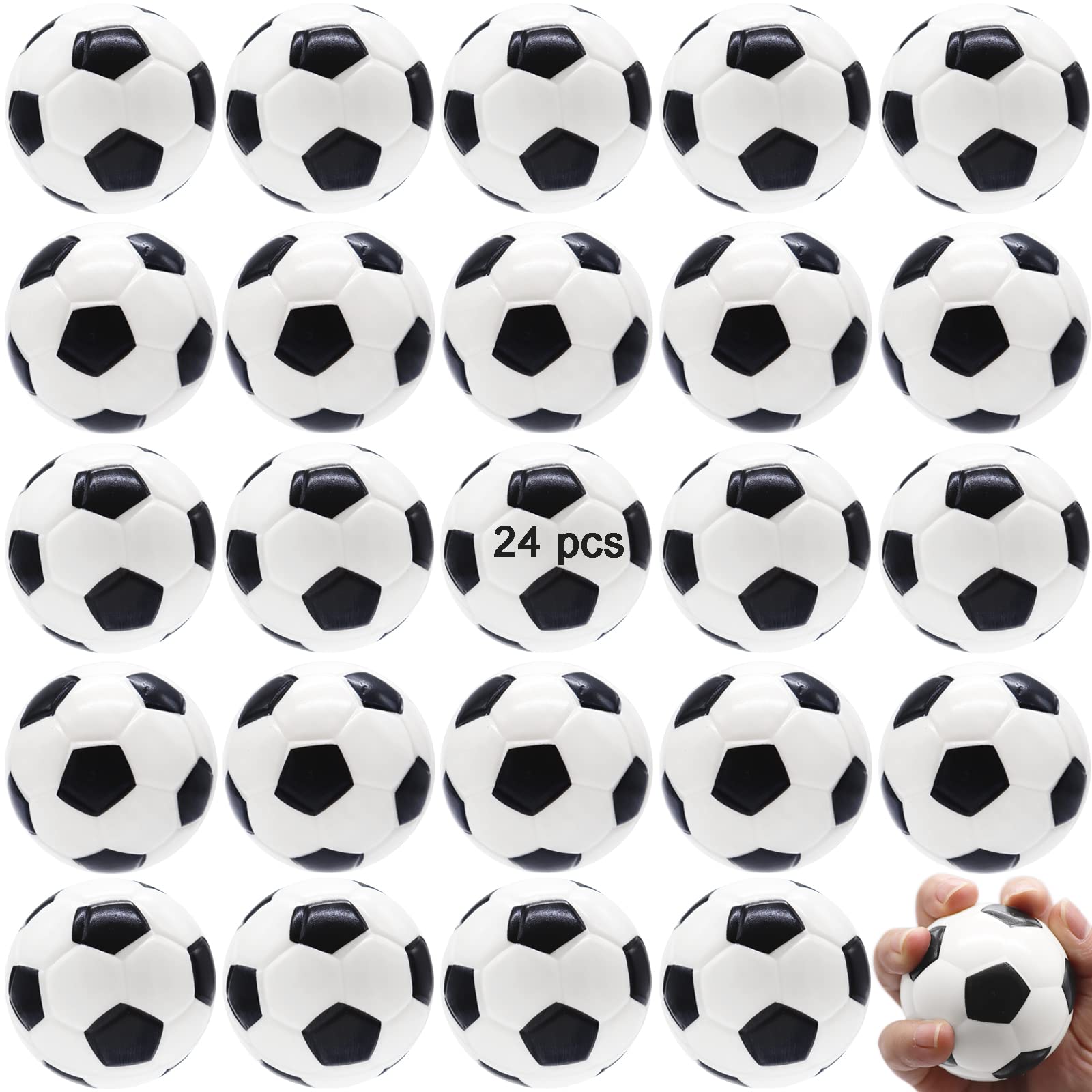 Photo 1 of 24 Pcs Mini Foam Sports Balls,2.5In Squeezable Stress Soccers,Stress Relief Squeeze Balls for Stress,Anxiety Relief,Kids Party Favor Toy,Fidget Toys,Ball Games