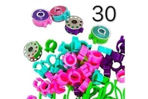 PEAVYTAILOR 30 Piece Bobbin Holder Set for Sewing Machines - Bobbin Clamps for Organizing Threads and Avoiding Tangles
