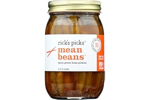 Rick's Picks Mean Beans - Spicy Pickled Green Beans, Bold Flavor, Non-GMO, 19 oz Jar