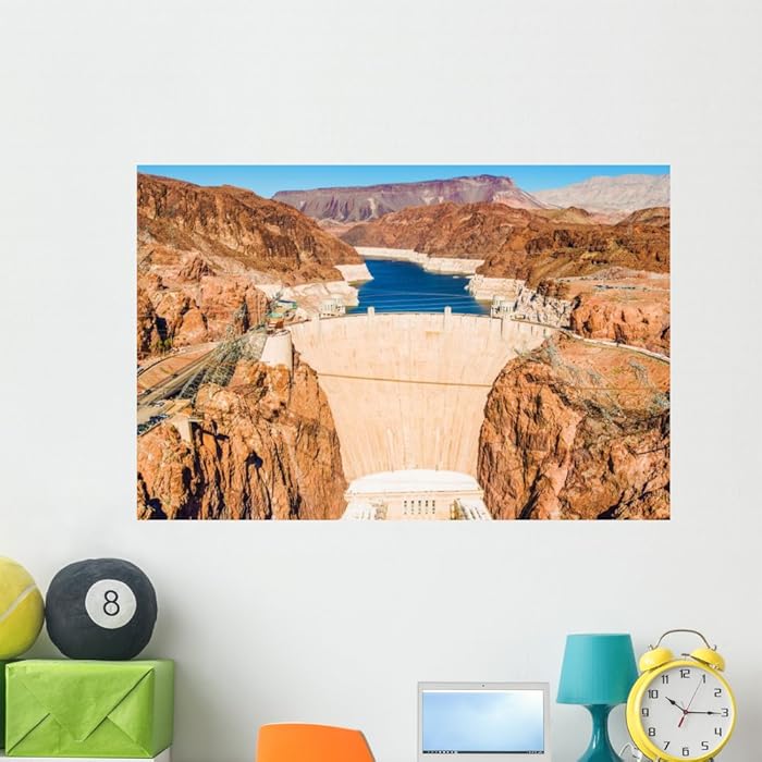 Wallmonkeys FOT-80371842-48 WM360742 Hoover Dam at Lake Mead Peel and Stick Wall Decals (48 in W x 32 in H), x x Large