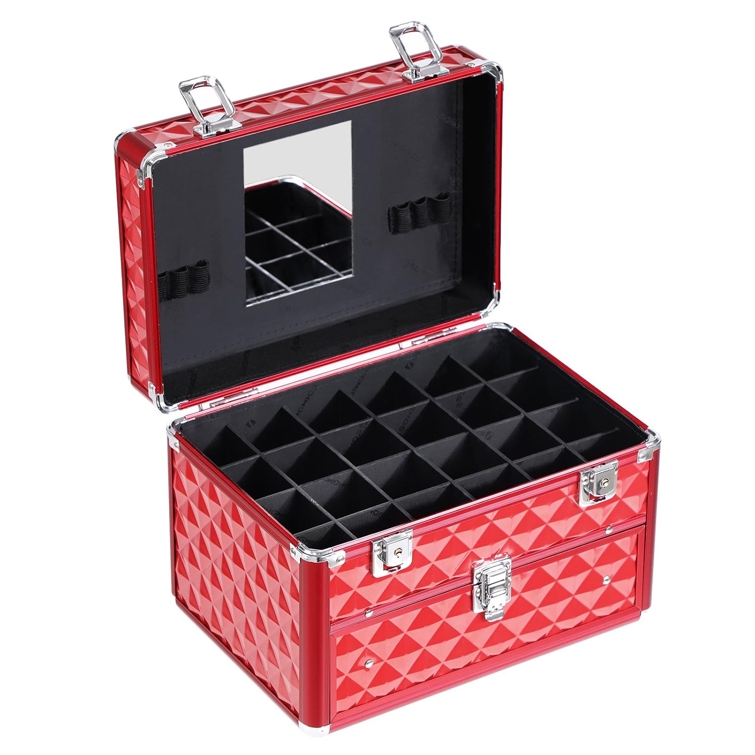 Songmics Maletín para Maquillaje de Uñas Caja de Belleza Estuche de Cosméticos