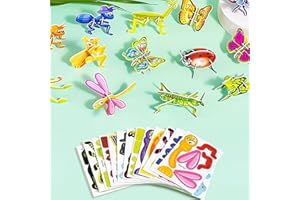 CS-MAOYI 25PCS Educational 3D Cartoon Puzzle - 2024 New 3D Puzzle for Kids Toys, DIY Cartoon Animal Learning Education Toys for Toddler Kids, Art Crafts Gifts for Boys & Girls (Insect-25pcs)