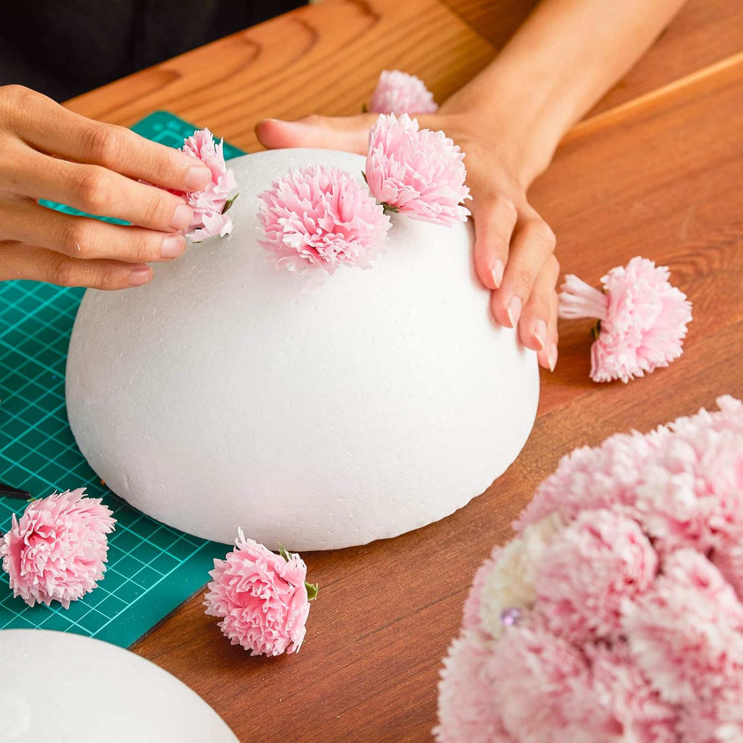 4Piece Semicircle Hollow Styrofoam Balls 7.87 x 3.9 Inches Half Foam