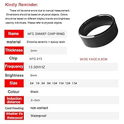 hecere Waterproof Ceramic NFC Ring, NFC Forum Type