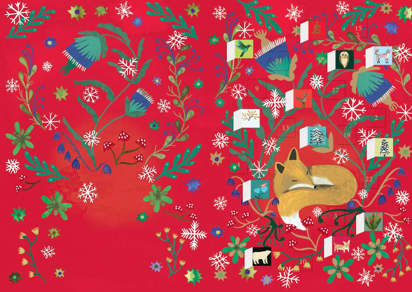 Roger la Borde Red Fox Advent Calendar Card 170 x 120 mm Gold foil.