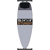 veiox Full Size Ironing Board 54''x18'',Heavy-Duty Stable | No wobble or tipping,Thicken Heat Resistant Cover,Smooth gliding,7 heights adjustable,Ideal for home, dorm, or apartment