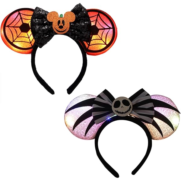 Diadema Temática Murciélagos Diadema De Halloween Con Luces LED - Accesorio De Bruja Con Calaveras Y Arañas Para Fiestas Diadema Halloween LED
