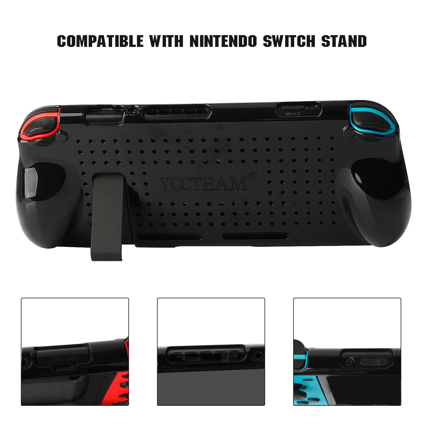 Protective Case for Nintendo Switch 2018，Grip Cover Case with Shock-Absorption and Anti-Scratch Design Soft & Comfortable TPU Case for Nintendo Switch Console (Black)