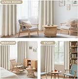Joydeco Beige Boho Curtains 63 Inch 2 Panels Rod Pocket Light Filtering view 5