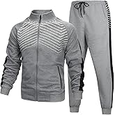 Hooteria Men's Track Suits Sets Long Sleeve Full-zip Sweatsuit Athletic Jogging Gym 2 Piece Outfit