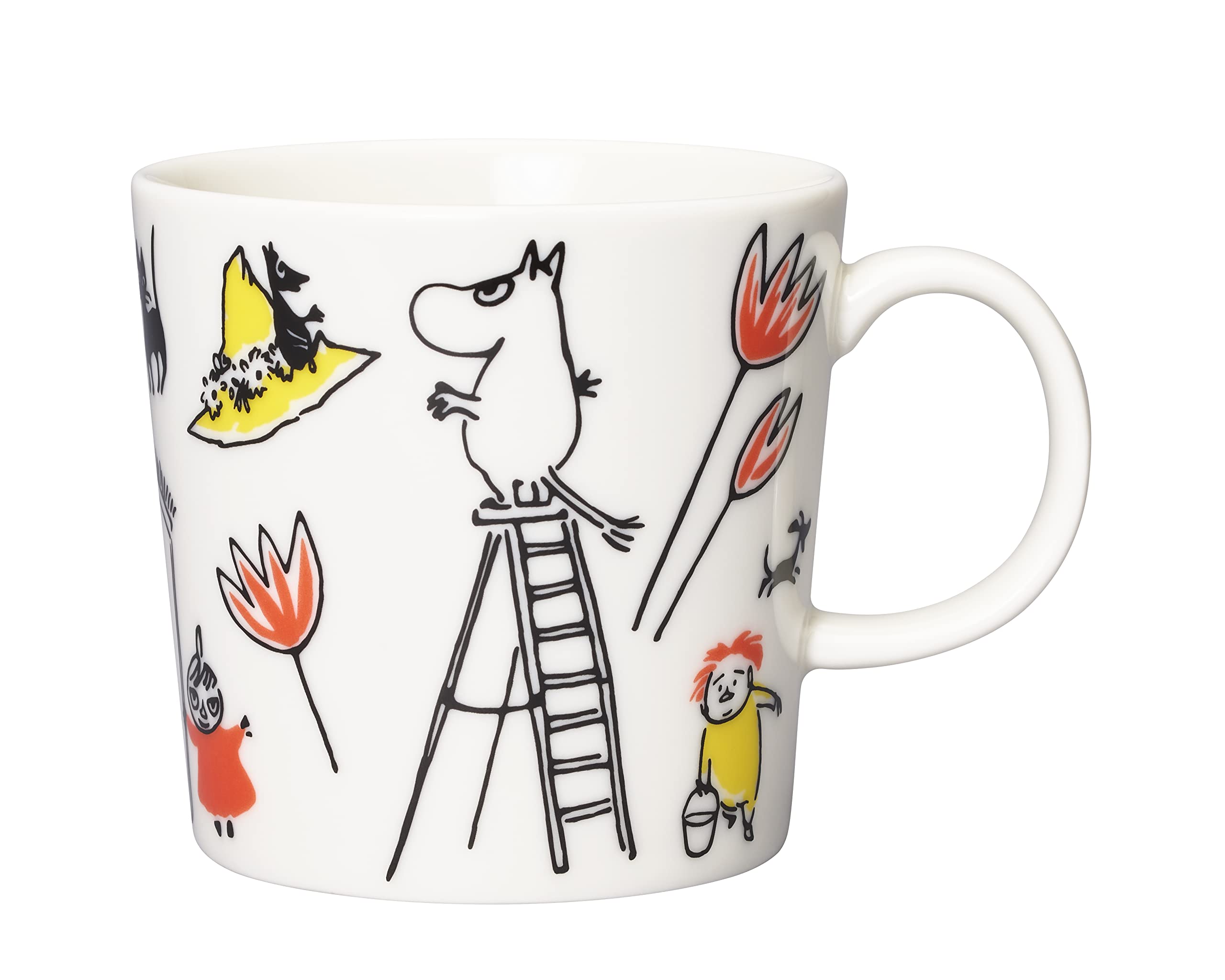 ARABIA Moomin Red Cross Mug ABC Moomintroll 2022, White,red