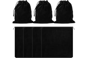 Swpeet 4Pcs Black 18 x 18 Inches Silver Storage Bags Kit, Anti Tarnish Storage Bag Jewelry Bag, Fabric Cloth Bag Silver Prote