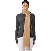 JENNIE LIU Women's 100% Pure Cashmere Scarf 75"x12" Cashmere Scarves for Women
