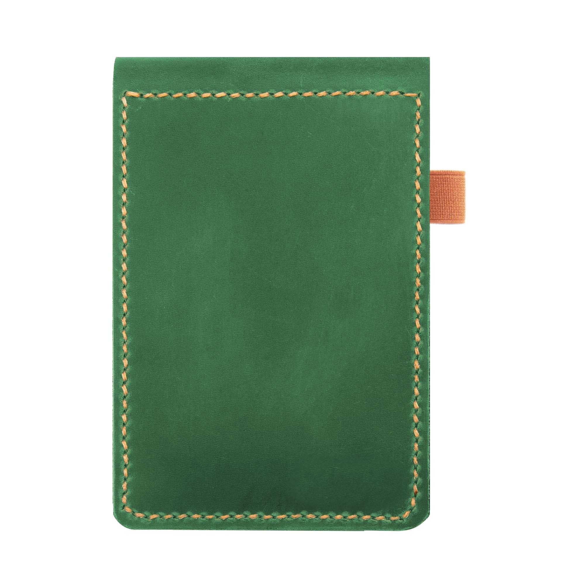 Photo 1 of Turbosnail Real Genuine Leather Notepad Cover For Mini Pocket Notebook 3" X 5", Leather Cover For Rite In The Rain Top-Spiral Notebook,Customized Gift (Dark Green)