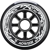 AOWISH 100mm Speed Inline Skate Wheels, 88A, Set of 3 | 100 mm Roller Blade Skate Wheel Outdoor Speed Skating Shoes Replacement Wheels, SHR PU, Black Color