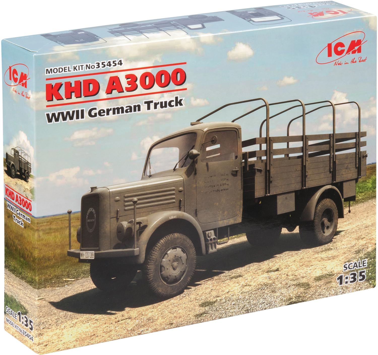 ICM 35454 KHD A3000 WWII German Truck Model Kit Grey